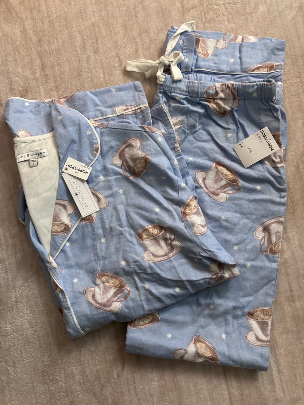 PJ Salvage coffee Print Pajama Set